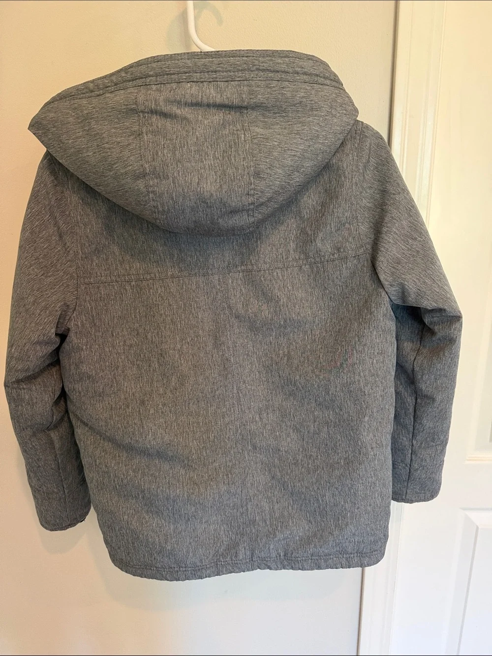 abercrombie kids Heather Grey Hooded Puffer Jacket